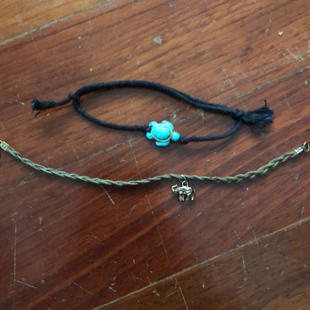 Two ankle or wrist bracelets